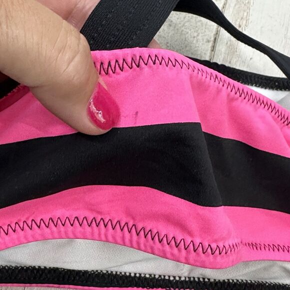 Polo Ralph Lauren Swim Top Small Criss Cross Back Pink Black Stripes NWOT - Picture 7 of 7
